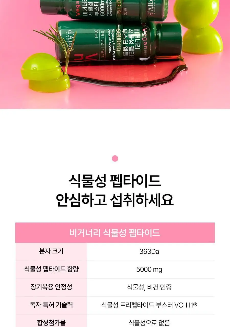 [가정의달 특가] 비거너리 식물성 펩타이드 부스터 앰플 5000mg 7개입 (7일분 / 고함량, 히알루론산) 상세페이지 17